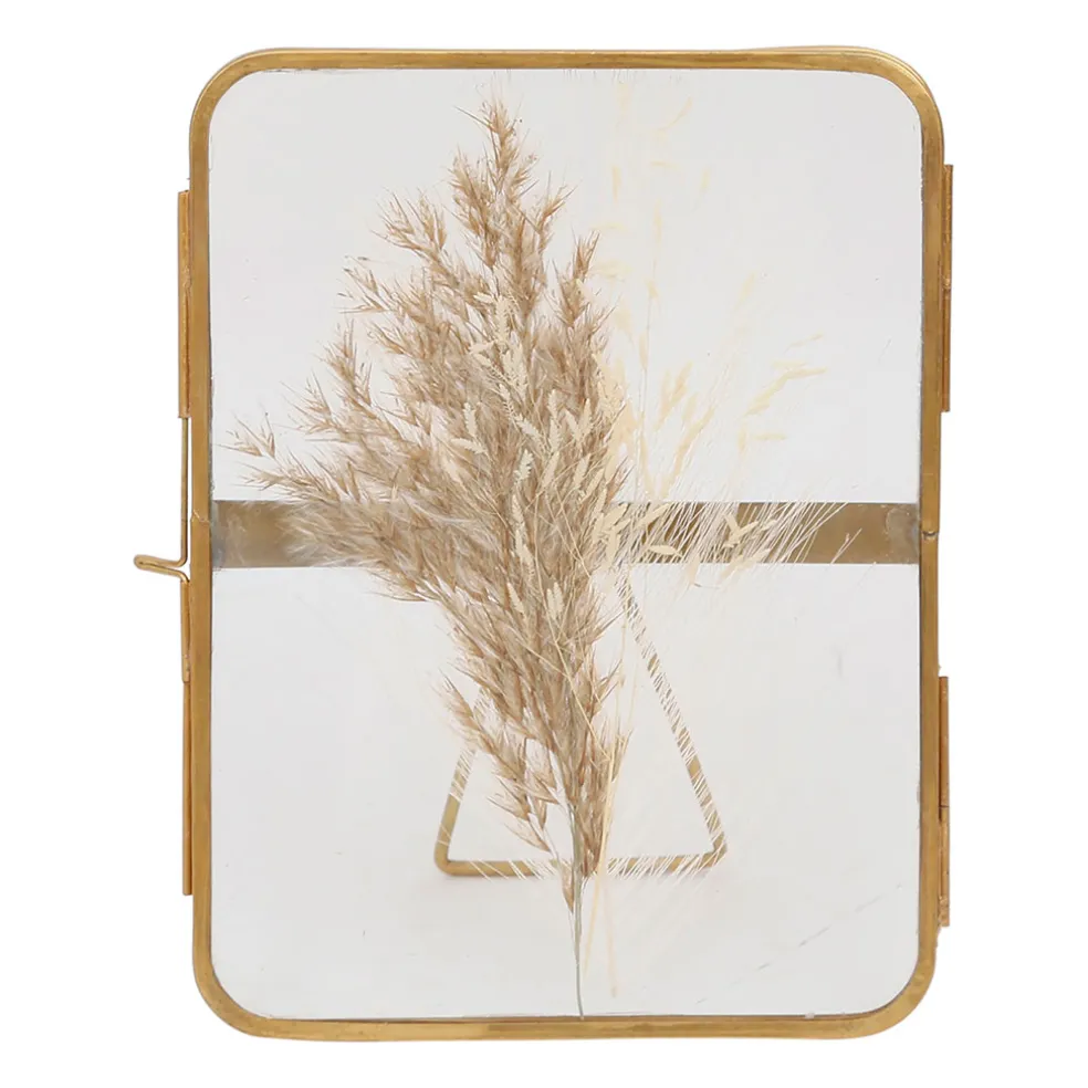 Cadre photo en verre et laiton doré 10x15cm - Retro