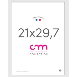Cadre photo 21x29.7cm lario blanc verre mdf