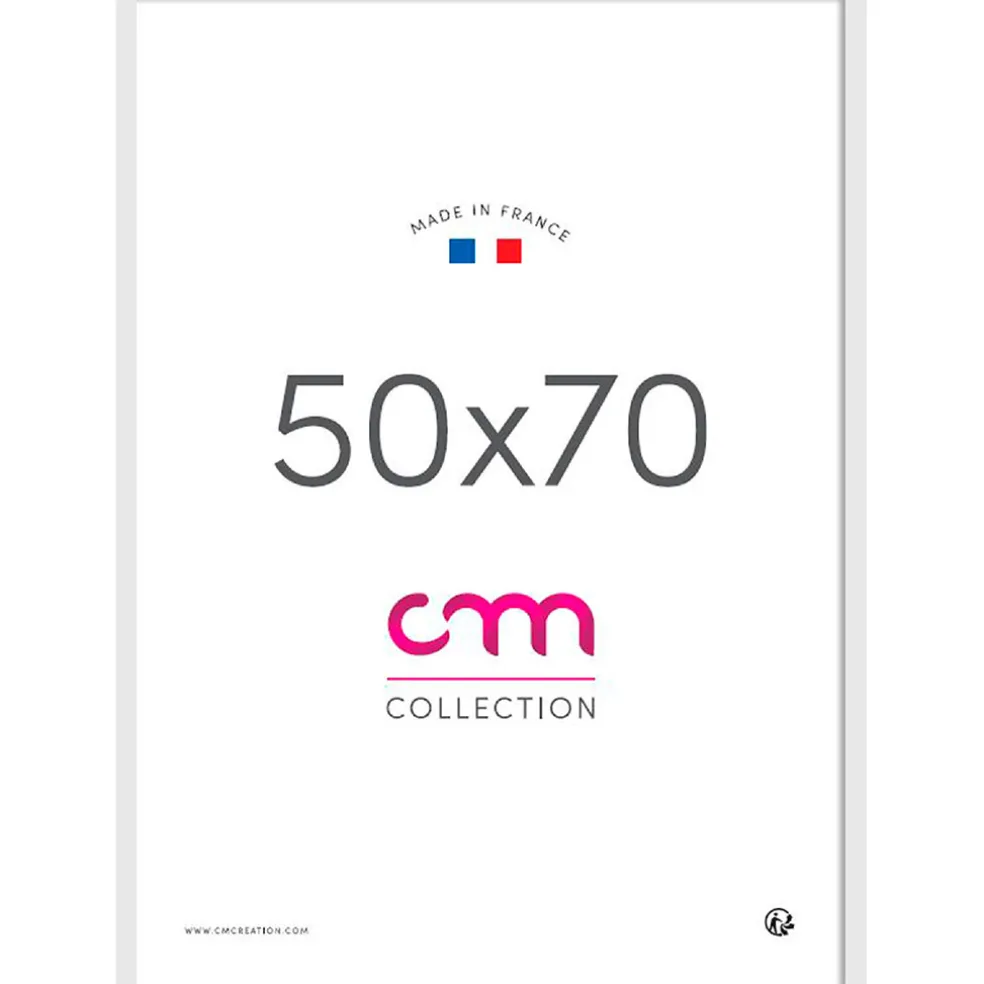 Cadre photo 50x70cm lario blanc verre mdf