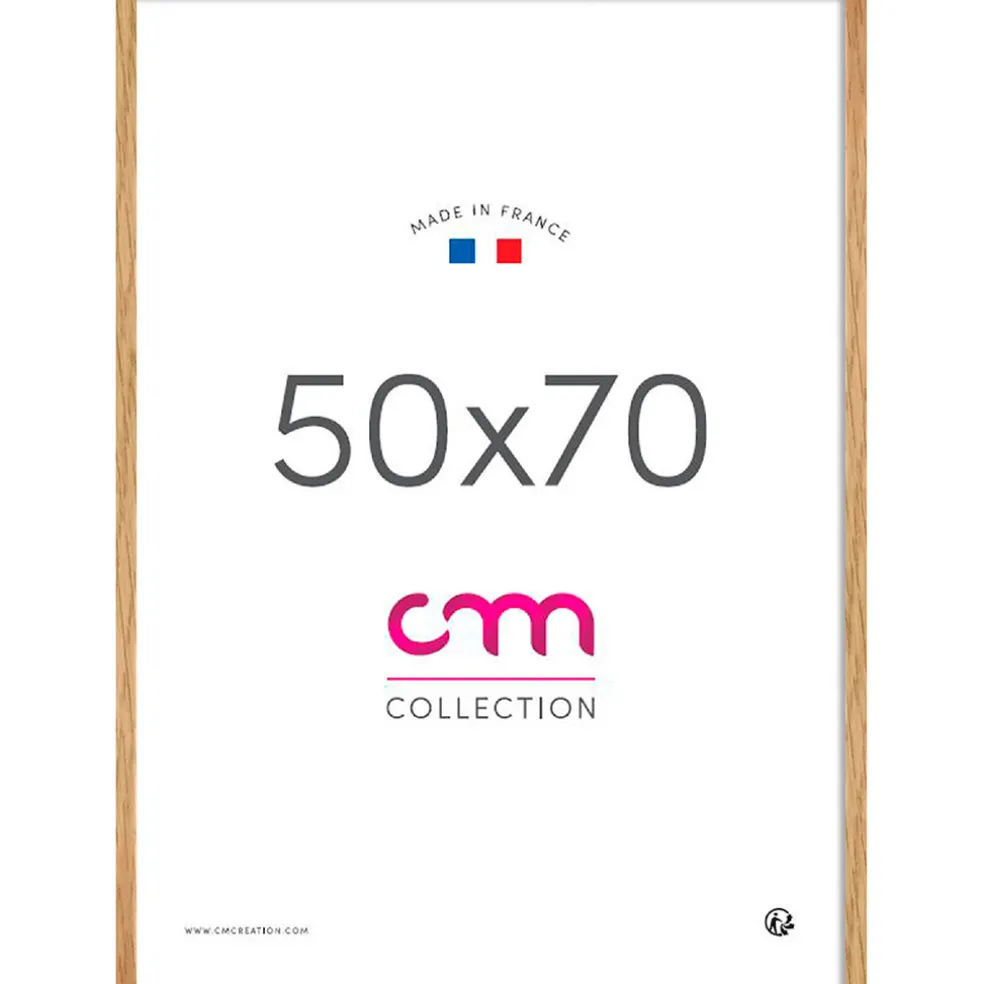 Cadre photo 50x70cm lario chene verre mdf