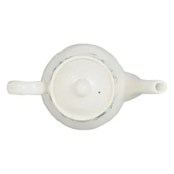 Cafetiere en Faïence blanc et multicolore - fleurs champs