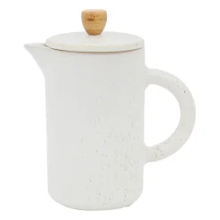 Cafetière à piston blanc moucheté 1.1l en grès - nordika