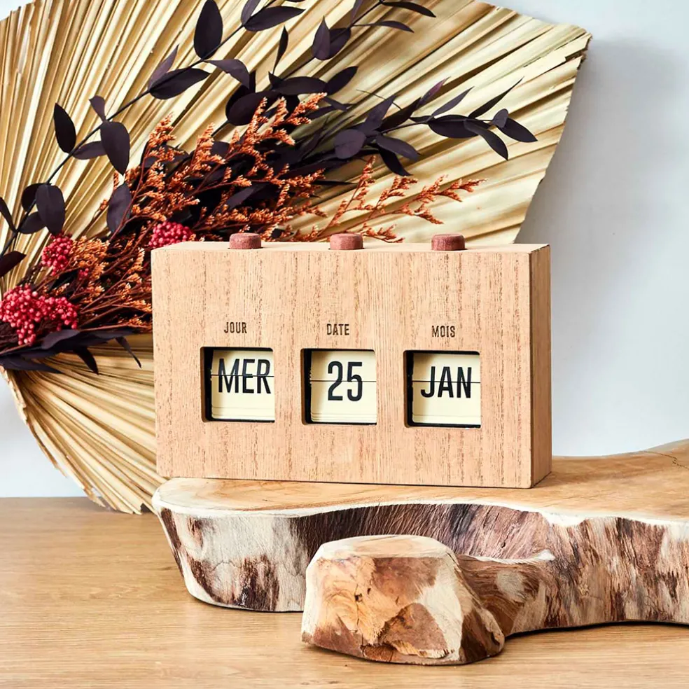Calendrier flip flap effet bois