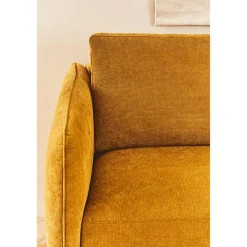 Canapé convertible 2 places Gustave - Tissu Texturé - Crown Moutarde