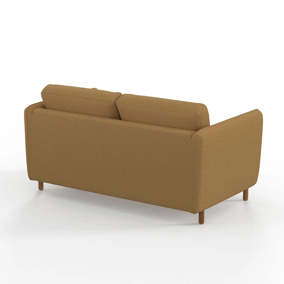 Canapé convertible 2 places Gustave - Tissu Texturé - Crown Moutarde