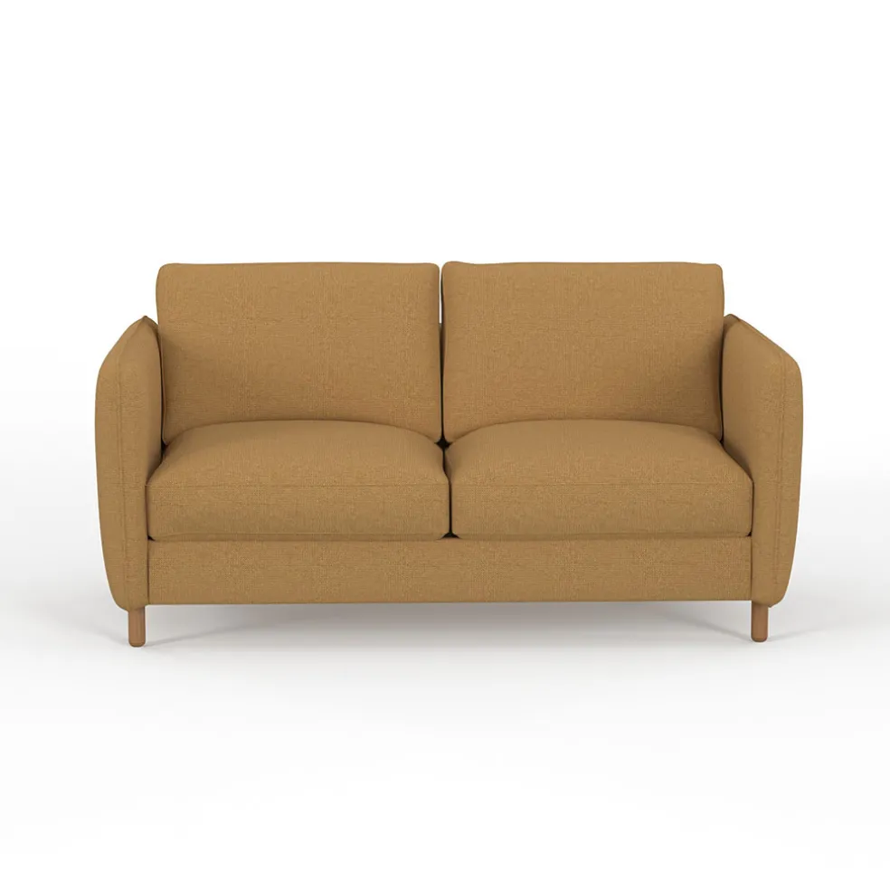 Canapé convertible 2 places Gustave - Tissu Texturé - Crown Moutarde