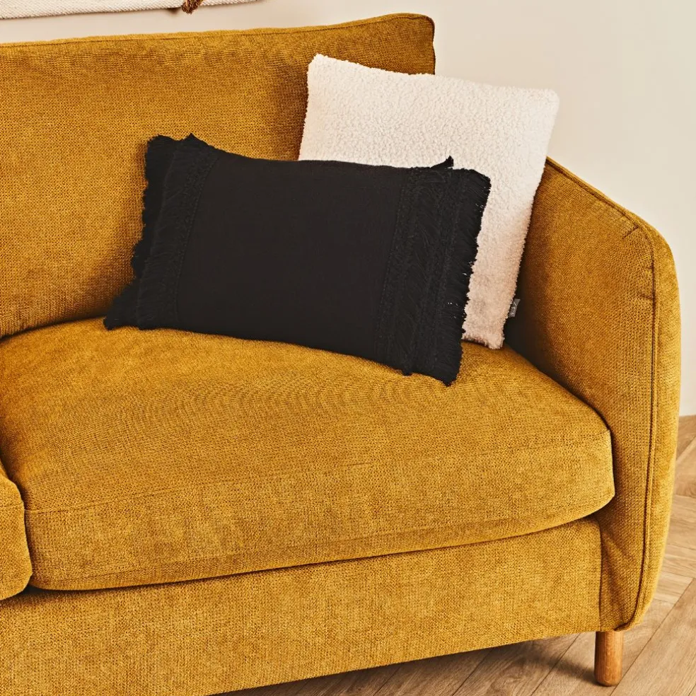 Canapé convertible 2 places Gustave - Tissu Texturé - Crown Moutarde