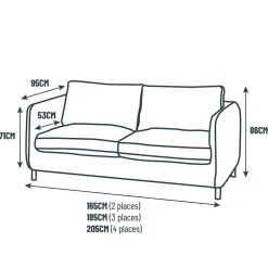 Canapé convertible 2 places Bultex Gustave - Tissu - Enjoy Anthracite