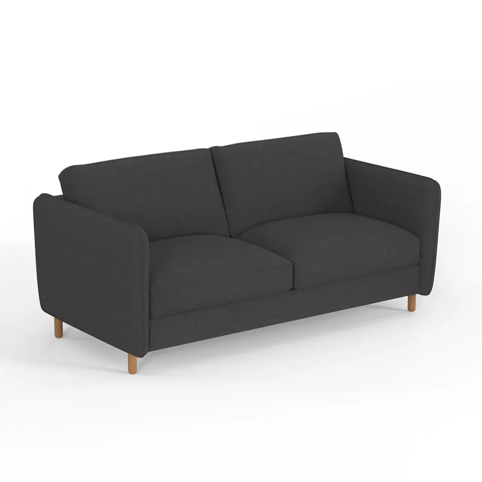 Canapé convertible 2 places Bultex Gustave - Tissu - Enjoy Anthracite