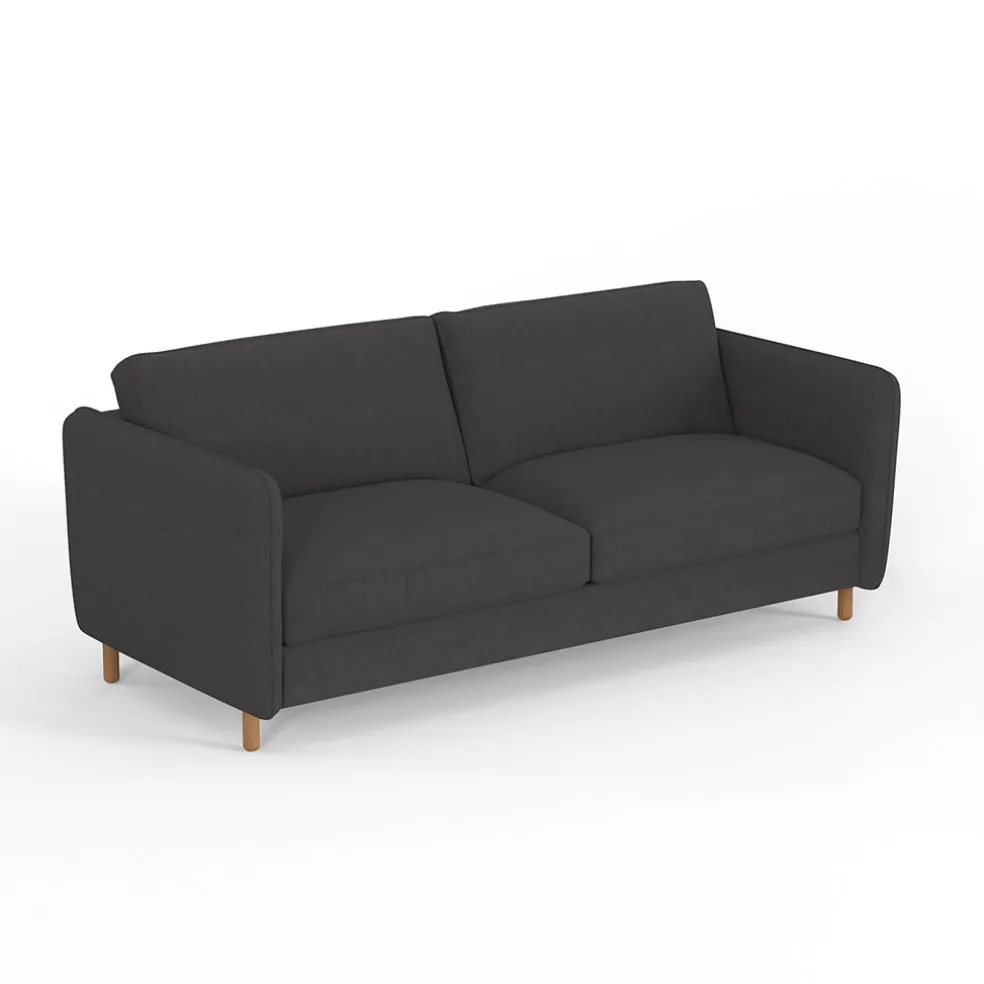 Canapé convertible 2 places Bultex Gustave - Tissu - Enjoy Anthracite