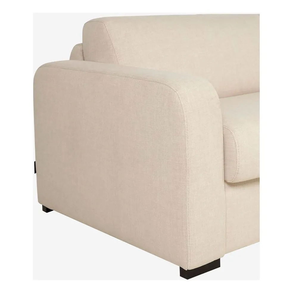 Canapé convertible 28kg 2 places en tissu lenny crème - Porto