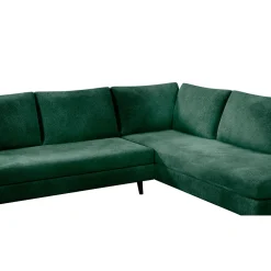 Canapé d'angle droit 5 places André - effet velours - Seven emerald