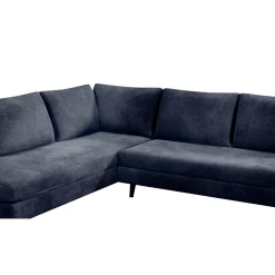 Canapé d'angle droit 5 places André - effet velours - Seven emerald