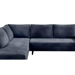 Canapé d'angle droit 5 places André - effet velours - Seven emerald