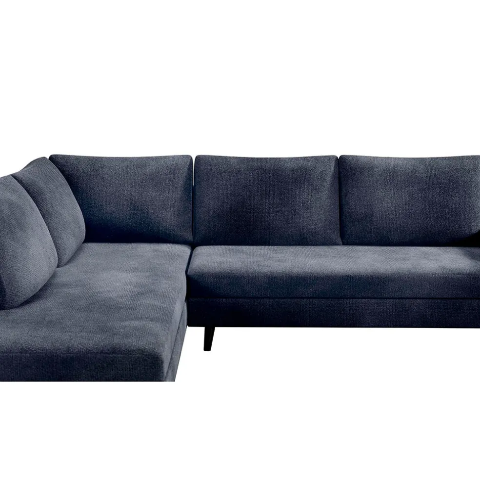 Canapé d'angle droit 5 places André - effet velours - Seven emerald