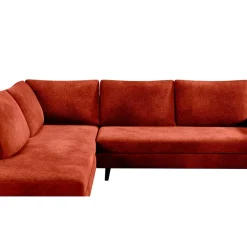 Canapé d'angle droit 5 places André - effet velours - Seven emerald