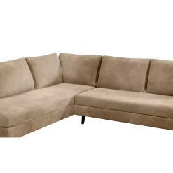 Canapé d'angle droit 5 places André - effet velours - Seven emerald