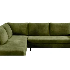 Canapé d'angle droit 5 places André - effet velours - Seven emerald