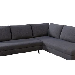 Canapé d'angle gauche 5 places André - tissu texturé - Crown moutarde