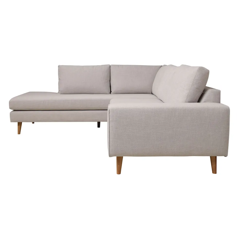 Canapé d'angle gauche 5 places André - velours vintage - Adore gold