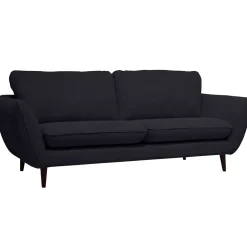 Canapé fixe 2 places AXEL - Effet Velours - Seven Anthracite