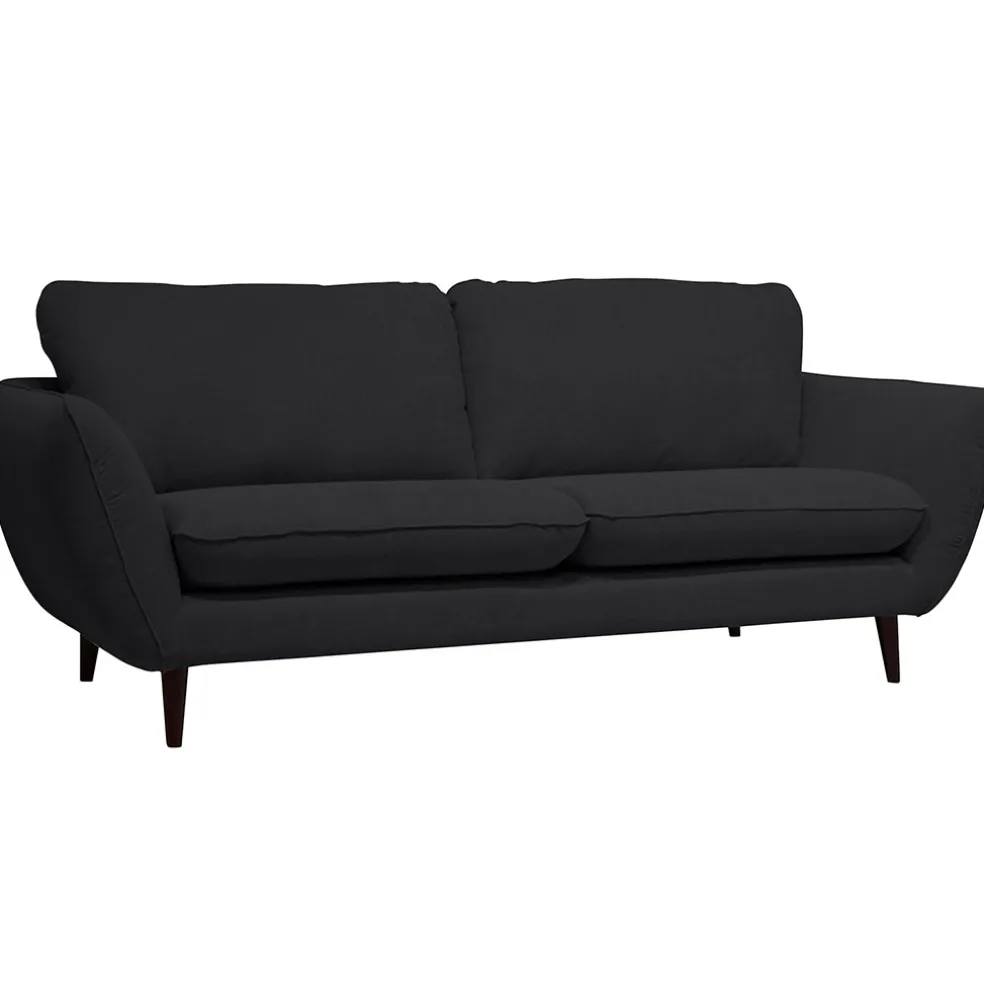 Canapé fixe 2 places AXEL - Tissu Texturé - Crown Black