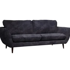 Canapé fixe 3 places Axel - Velours Vintage - Adore Anthracite