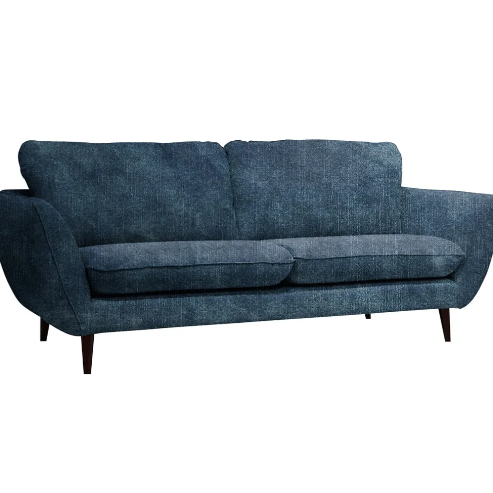 Canapé fixe 3 places Axel - Velours Vintage - Adore Anthracite