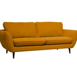 Canapé fixe 3 places AXEL - Velours Texturé - Dany Ocre