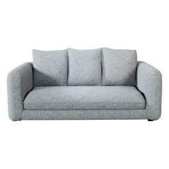 Canapé fixe 3 places Basile - Effet Velours Côtelé - Fjord Écru