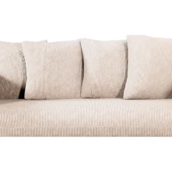 Canapé fixe 3 places Basile - Effet Velours Côtelé - Fjord Écru