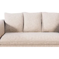 Canapé fixe 3 places Basile - Effet Velours Côtelé - Fjord Écru