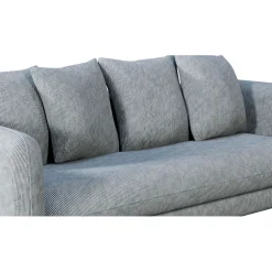 Canapé fixe 3 places Basile - Effet Velours Côtelé - Fjord Écru