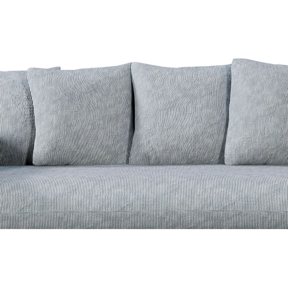 Canapé fixe 3 places Basile - Effet Velours Côtelé - Fjord Écru