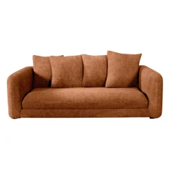 Canapé fixe 3 places Basile - Velours Texturé - Perfect Harmony Écureuil