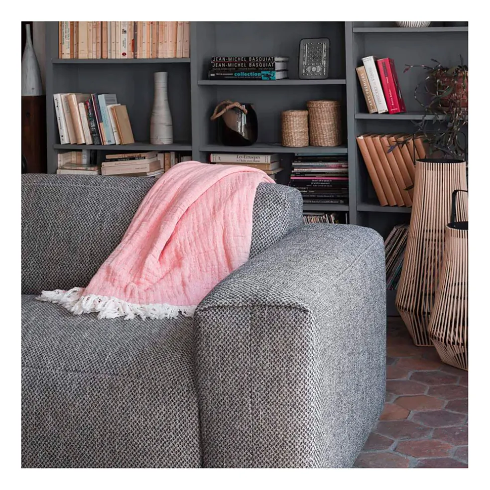 Canapé fixe 4 places en tissu bellagio gris - Posada