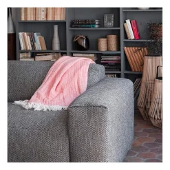 Canapé fixe 4 places en tissu bellagio gris - Posada