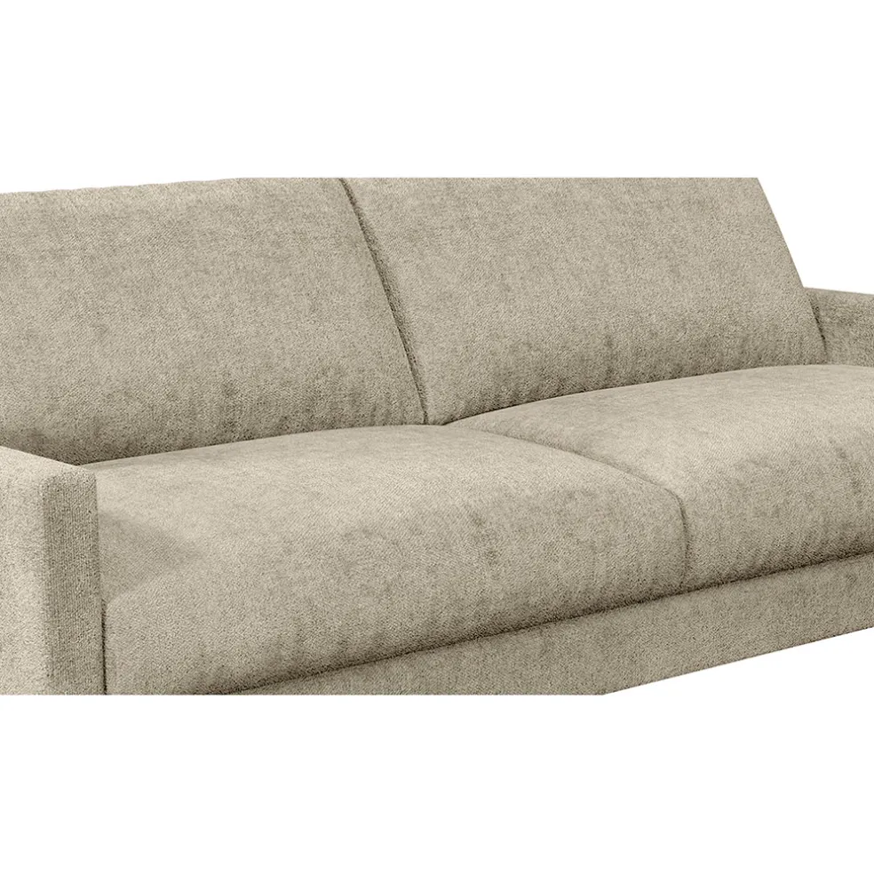 Canapé fixe 3 places Gaspard - Velours Texturé - Dany Bleu grisé