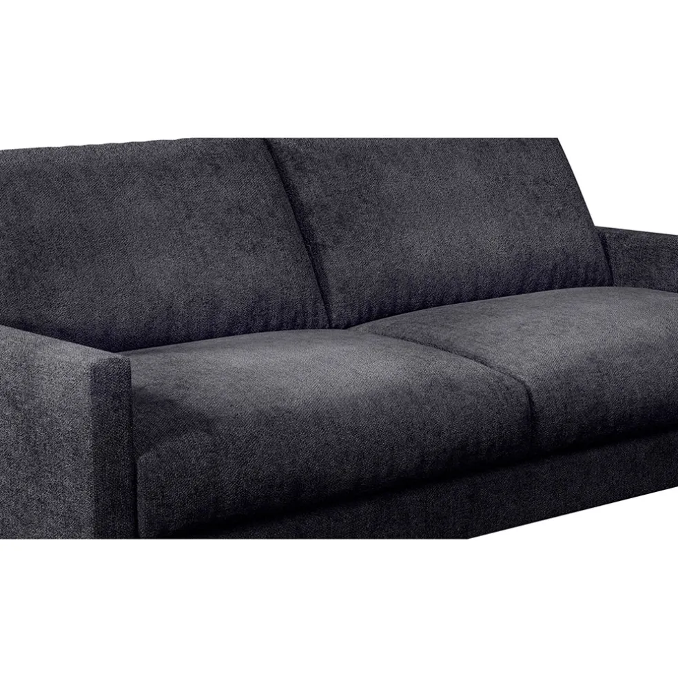 Canapé fixe 3 places Gaspard - Velours Texturé - Dany Bleu grisé