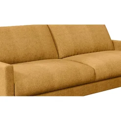 Canapé fixe 3 places Gaspard - Tissu Texturé - Crown Moutarde