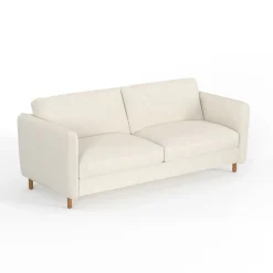 Canapé fixe 4 places Gustave - Velours Texturé - Dany Ecru