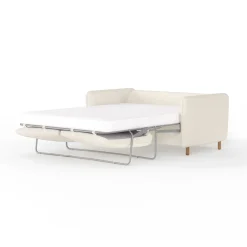 Canapé fixe 4 places Gustave - Velours Texturé - Dany Ecru