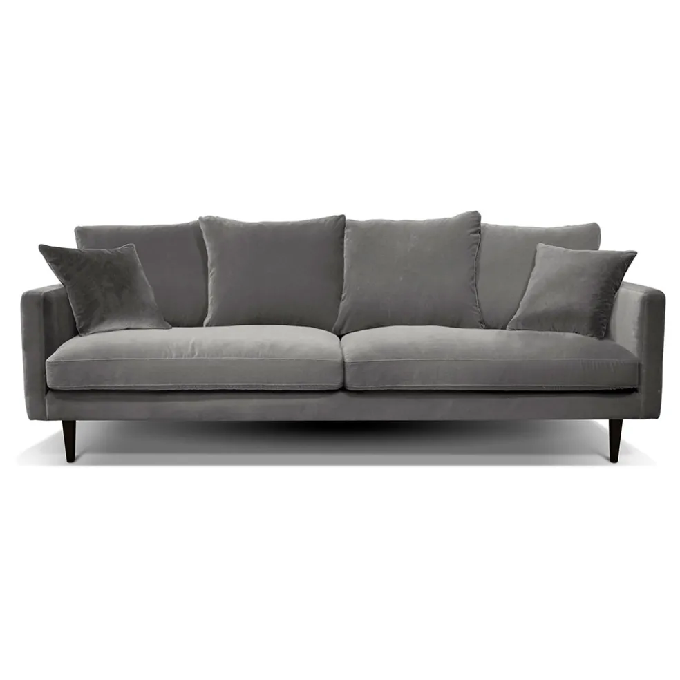 Canapé fixe 4 places Marius - Effet Velours - Seven Turtle