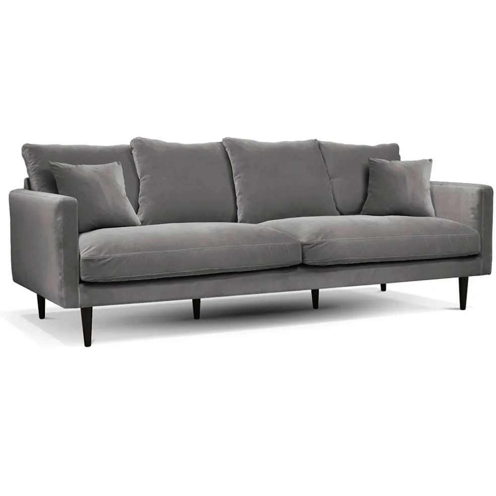 Canapé fixe 4 places Marius - Effet Velours - Seven Turtle