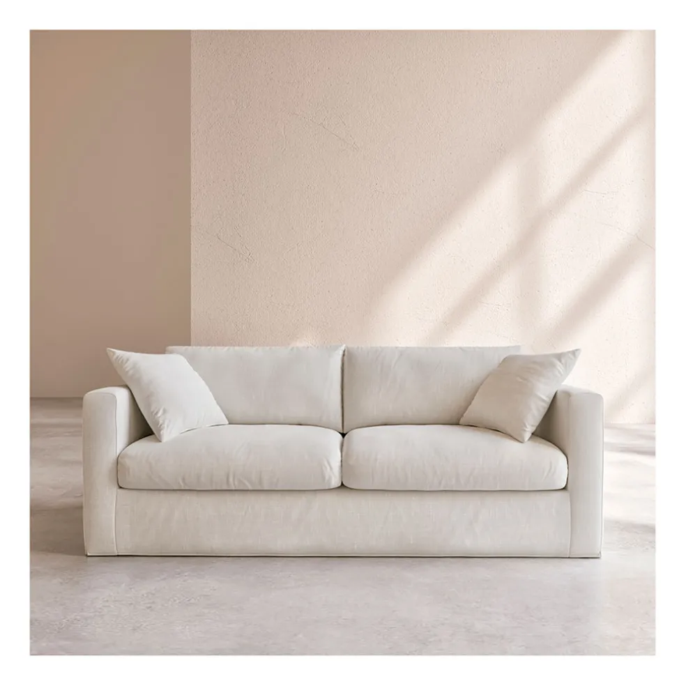 Canape 3 places déhoussable en tissu ivoire - Graff