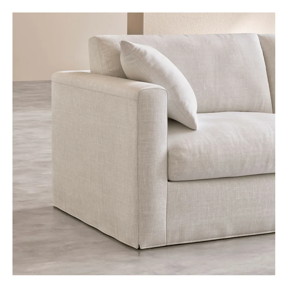 Canape 3 places déhoussable en tissu ivoire - Graff