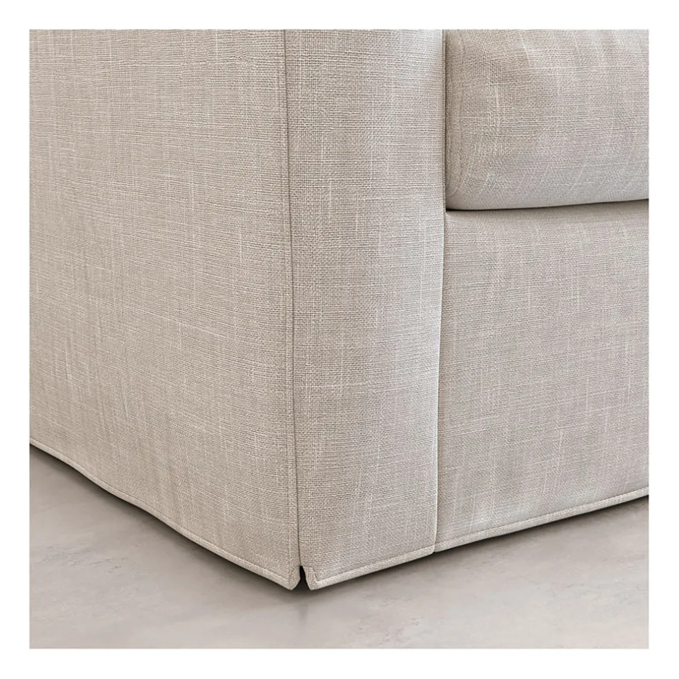 Canape 3 places déhoussable en tissu ivoire - Graff