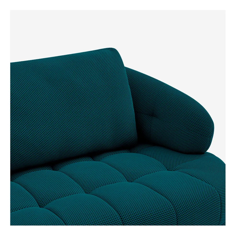 Canape 3 places en tissu 3d bleu canard - Oxia