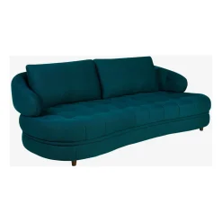 Canape 3 places en tissu 3d bleu canard - Oxia