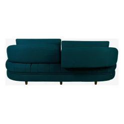 Canape 3 places en tissu 3d bleu canard - Oxia